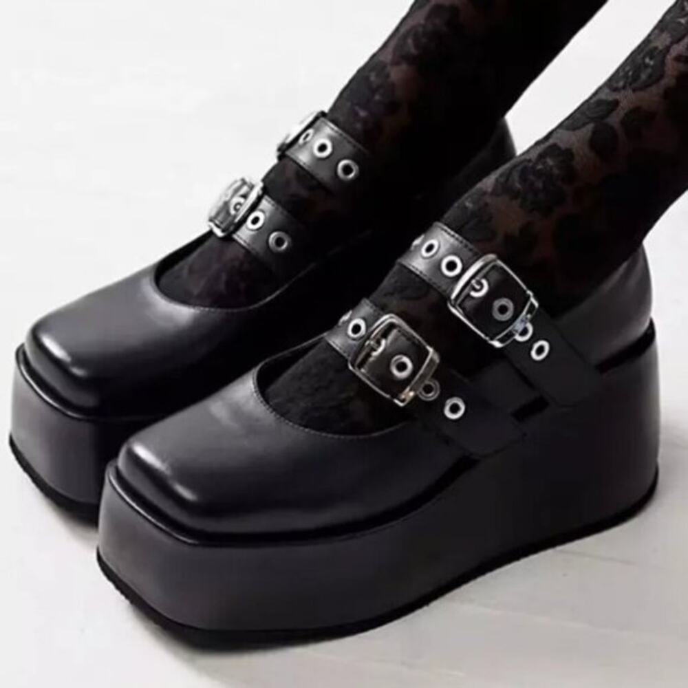 Free People Rhys Platform Grommet Buckle Mary Jane Straps Size US 10